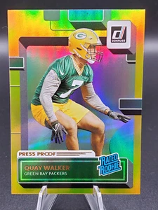 Quay Walker Green Bay Packers 2022 Donruss Gold Holo Press Proof Premium Rookie - Foto 1 di 1