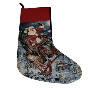 Dona Gelsinger Santa Delivering Schlitten Wandteppich Weihnachtsstrumpf NEU - Bild 1 von 7