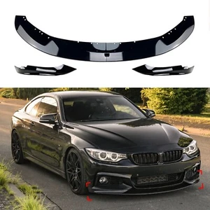 Gloss Black Front Spoiler Lip Splitter For BMW F32 F33 F36 M Sport 2014-2020 15 - Picture 1 of 12
