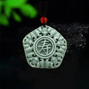 Collar Colgante Murciélago Jade Regalos Naturales para Mujer Amuletos Joyería Verde - Imagen 1 de 6