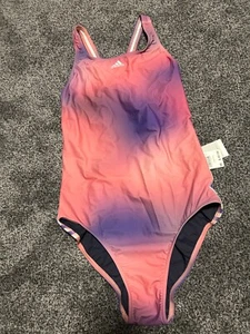 adidas Girls' Classic 3-Stripes Swimsuit Melbourne Size 18 New - Picture 1 of 2