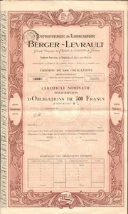 DECO & RARE => Imprimerie & Librairie BERGER-LEVRAULT (NANCY 54) (H) - Picture 1 of 1