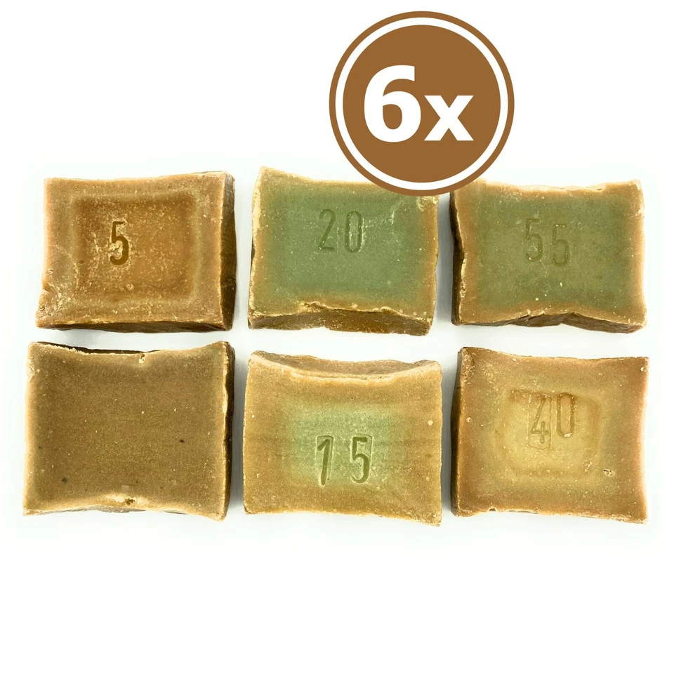 6 x Aleppo-Seife à 50g. Probier Paket Gästeseife Miniseife vegan #Alepposeife - Bild 1 von 4