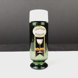 Vintage 1966 Calvert Extra Dry Martini Mini Green Glass Bottle - Empty - Picture 1 of 4