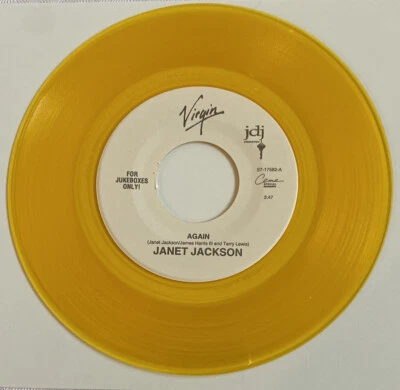 Janet Jackson 45 Again / Again piano vocal NEW reissue unplayed gold - Image 1 of 3