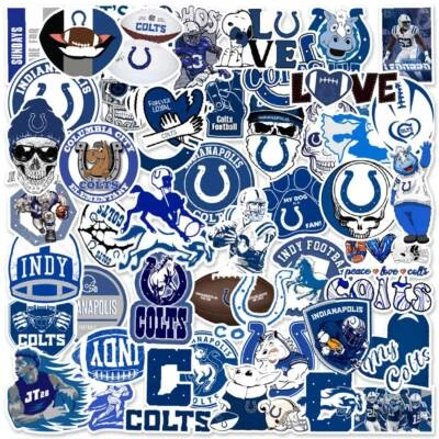 4 CLASSY GIFTS Indianapolis Colts Sticker Vinyl Decal NFL Car Truck Window Yeti Sport Lot 50pc