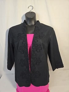 Sz XL Ladies Long Sleeve Jacket. Blazer Coat Black Cardigan High Collar. New - Picture 1 of 9
