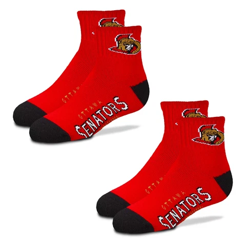 Youth For Bare Feet Ottawa Senators Two-Pack Quarter-Length Socks Cover
