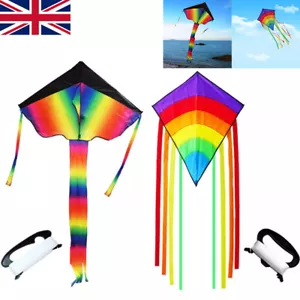 2 Pcs Kites for Children&Adult, Large Rainbow Delta &Huge Colorful Diamond Kite - Picture 1 of 11
