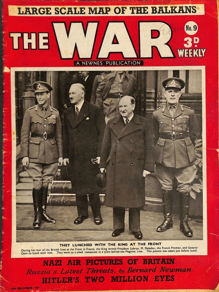 Vintage THE WAR Weekly magazine No:9 December 1939 NAZI AIR PICTURES - Image 1 of 1