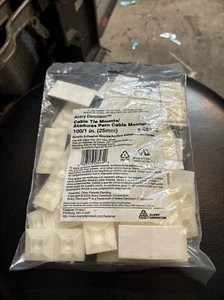 Lot Of 300, Avery Dennison Cable Tie Adhesive Mount 1" - Picture 1 of 2