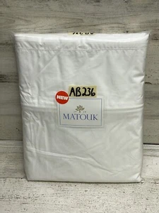 Matouk Luca Satin Stitch Queen Duvet Cover White 500TC 100% Egyptian Cotton New - Picture 1 of 4