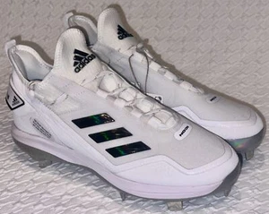 ADIDAS Icon 7 Boost White Black Metal Spike Baseball Cleats NEW Mens Sz 10 - Picture 1 of 9