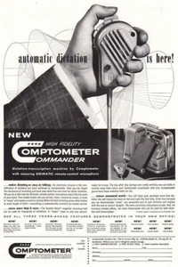 Comptometer Commander 1956: Automatic Dictation Vintage Print Ad - Bild 1 von 1