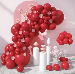 Helium Balloons 125 Pk.18”,12”,10”,5”Thick Latex .Dark Red.4 Sizes!! - Picture 1 of 13