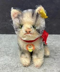 VINTAGE STEIFF KITTEN "SUSI", sitting, movable head, With IDS - Picture 1 of 9