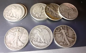 1 EACH Silver Coin, Liberty Walking Half Dollar, circulated NO CULLS - Picture 1 of 1
