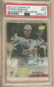 Connor Mcdavid Exclusives Auto /15 PSA 9 2019-20 UD Clear Cut - Picture 1 of 2