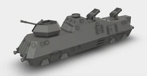 Pociąg pancerny Wagon artyleryjski Flak Wyrzutnia rakiet II wojna światowa Zestaw 3D Druk 1:160 - 1:72 - Zdjęcie 1 z 6