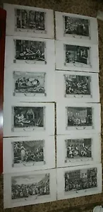 WILLIAM HOGARTH 1795 Thomas Cook Antique INDUSTRY & IDLENESS 12 ENGRAVINGS - Picture 1 of 12