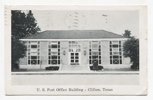 Edificio de oficinas de correos de Estados Unidos Clifton Texas años 40-50 - Imagen 1 de 3