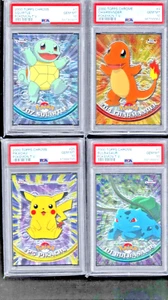 Pikachu, Charmander, Squirtle and Bulbasaur Topps chrome PSA 10 set. LOW POP!!! - Picture 1 of 8