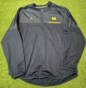 Michigan Wolverines Nike Jordan Full Zip Jacket Men Large TALL Dri-Fit NAVY BLUE - Picture 1 of 9