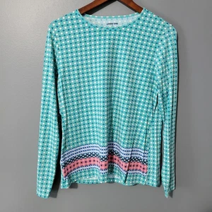 Top Lands End para mujer talla M elástico ropa activa camisa de sol manga larga azul - Imagen 1 de 11