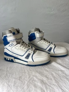 Louis Vuitton LV Virgil Trainer sneaker stivali alti bianco blu - taglia 6,5LV 7,5US - Foto 1 di 13