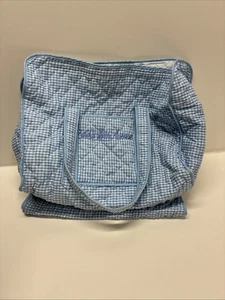 Bolso de Mano Saks Fifth Avenue Baby Boutique Azul Y Blanco a Cuadros con Cambiador - Imagen 1 de 12