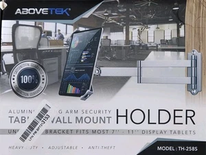 Abovetek Aluminum Security Tablet Wall amount Holder TH-258S Fits Most 7" - 11" - Picture 1 of 4