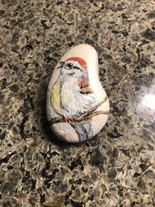 Arte popular pintado a mano pájaro roca - Imagen 1 de 5