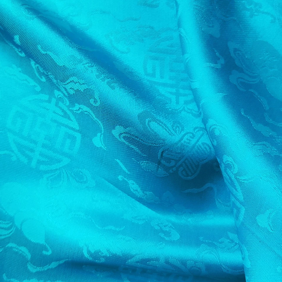 Tela de seda Charmeuse de diseño de dragón material satinado algodón brocado de 45"" de ancho Foto 1 de 4