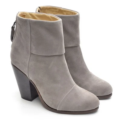 Womens rag & bone $495 Newbury Zip Boot 40 / 10 Granite Leather Shoes New in Box - Image 1 of 4
