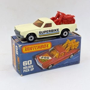 Matchbox Lesney Superfast 60 Holden Pick-Up In Cream RED BIKES - VNM+ BOXED - Picture 1 of 8