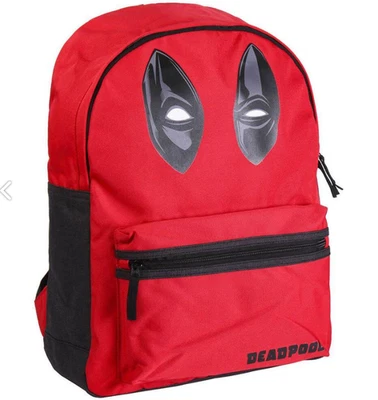 Deadpool Rucksack Unisex Eyes schwarz/rot Marvel Superhelden Nerd Schultasche - Bild 1 von 2