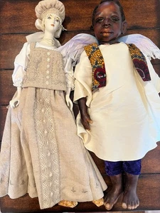 Russian Porcelain Doll  And Van Angel African Doll - Picture 1 of 14