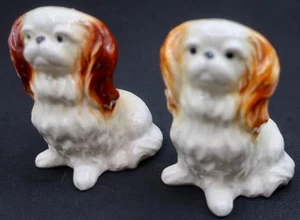 Cute Vintage Goebel W. Germany Pekingese / Spaniel Dog 2.5" Salt Pepper Shakers - Picture 1 of 7