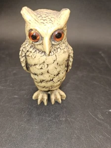 VTG. Resin Carved Owl Figurine England - Picture 1 of 5