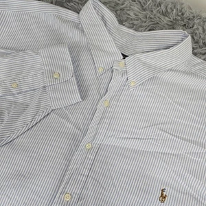 Polo Ralphh Lauren Mens 4XB XXXX Big Blue Striped Long Sleeve Button Down Shirt - Foto 1 di 9