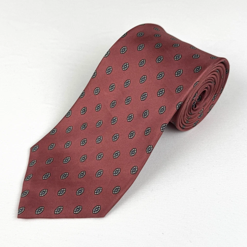 Corbata Envoy 100% Seda Hecha a Mano Rosa Patrón Diseño Paisley 56 x 3.5 Foto 1 de 4