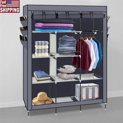 High-Leg Non-Woven Fabric Wardrobe Organizer Storage Easy Assembly Space-Saving - Image 1 of 4