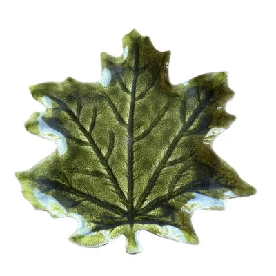 Pottery Barn Harvest Green Leaf Dessert Salad Appetizer Plate 9" - Image 1 of 2