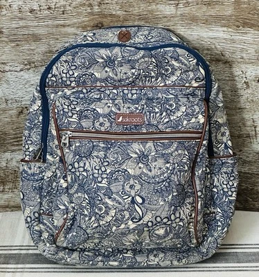 Mochila Encubierta Sakroots Loyola Blanca Azul Marino Floral Bolso Correa Foto 1 de 4