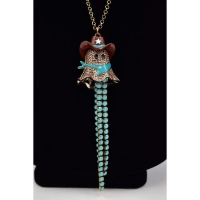 Betsey Johnson Halloween Blingy Fantasma Fiesta Vaquero Collar Cristal Nuevo con Etiquetas BinBM Foto 1 de 4