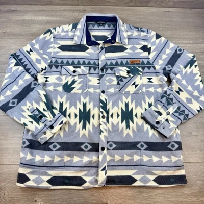 Jaqueta masculina Simply Southern lã flanela Snap Shacket XL azul asteca - Imagem 1 de 4