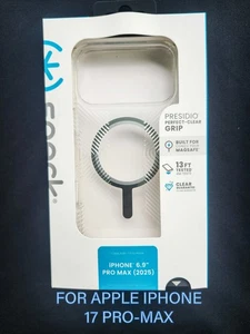 APPLE IPHONE 17 PRO MAX SPECK PRESIDO2 GRIP CLEAR CASE MAGSAFE/W-TEMPERED GLASS - Picture 1 of 6