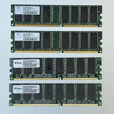 Nanya Elixir 256MB x4 1GB DDR-400MH2-CL3 Memory RAM PC3200U30330 Apple PowerMac - Image 1 of 4