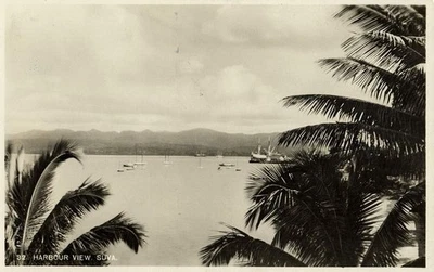 Fiji, SUVA, Harbour Scene (1930s) Melanesia RPPC Postcard - Image 1 of 2