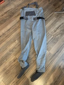 LL Bean Fly Fishing Chest Waders Stocking Feet Sz XL Gray EUC - Picture 1 of 13